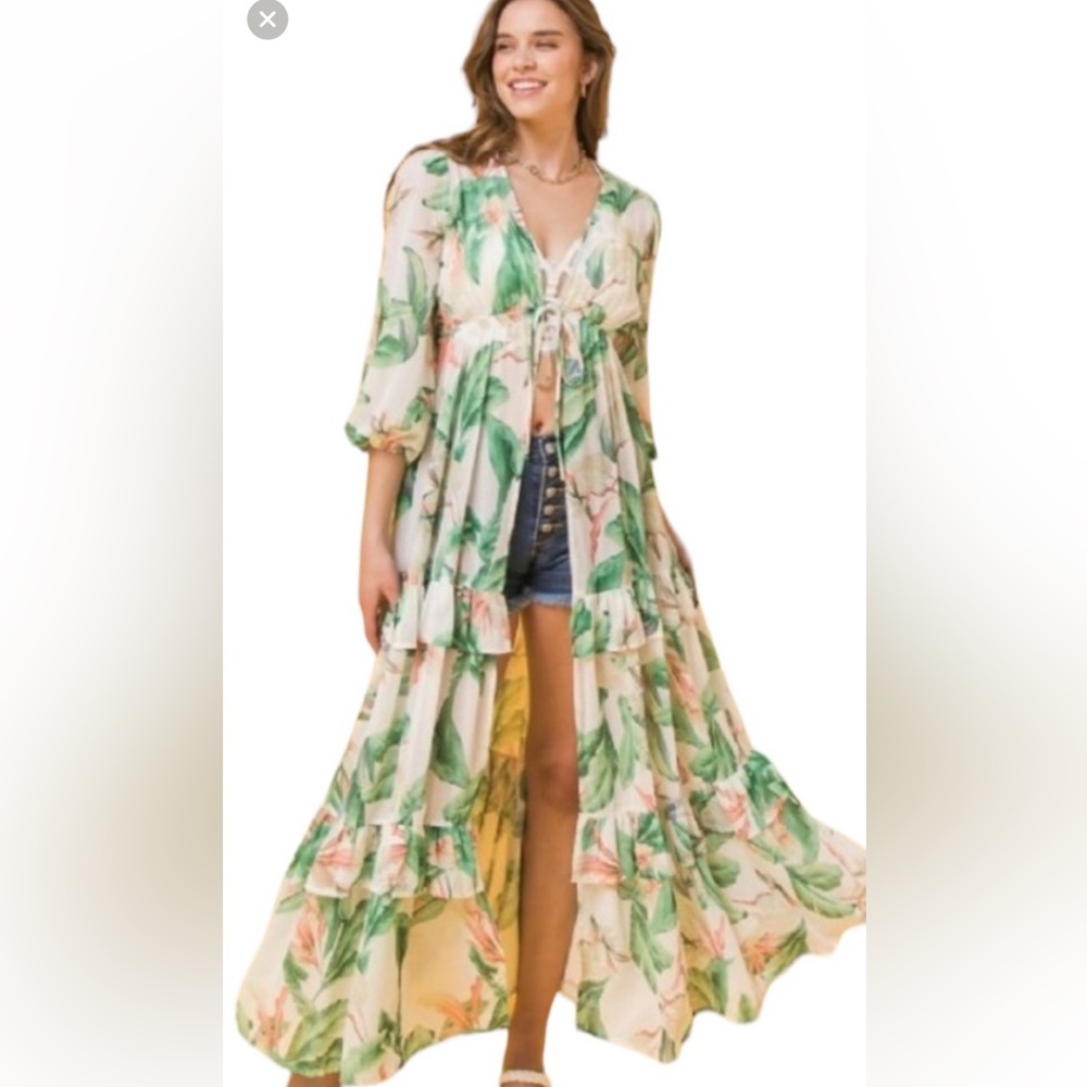 Brand New Tropical long Swimsuit cover up/Wrap, with no tags/flaws. Size Large